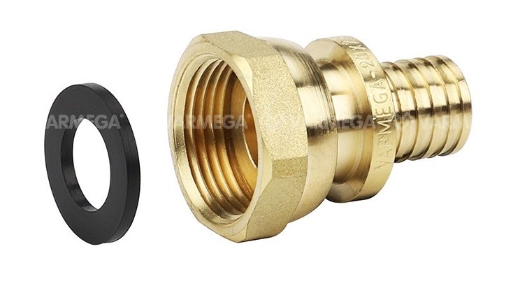 МуфтаSlide-fitлатуннаяснакиднойгайкойВР16×3/4"